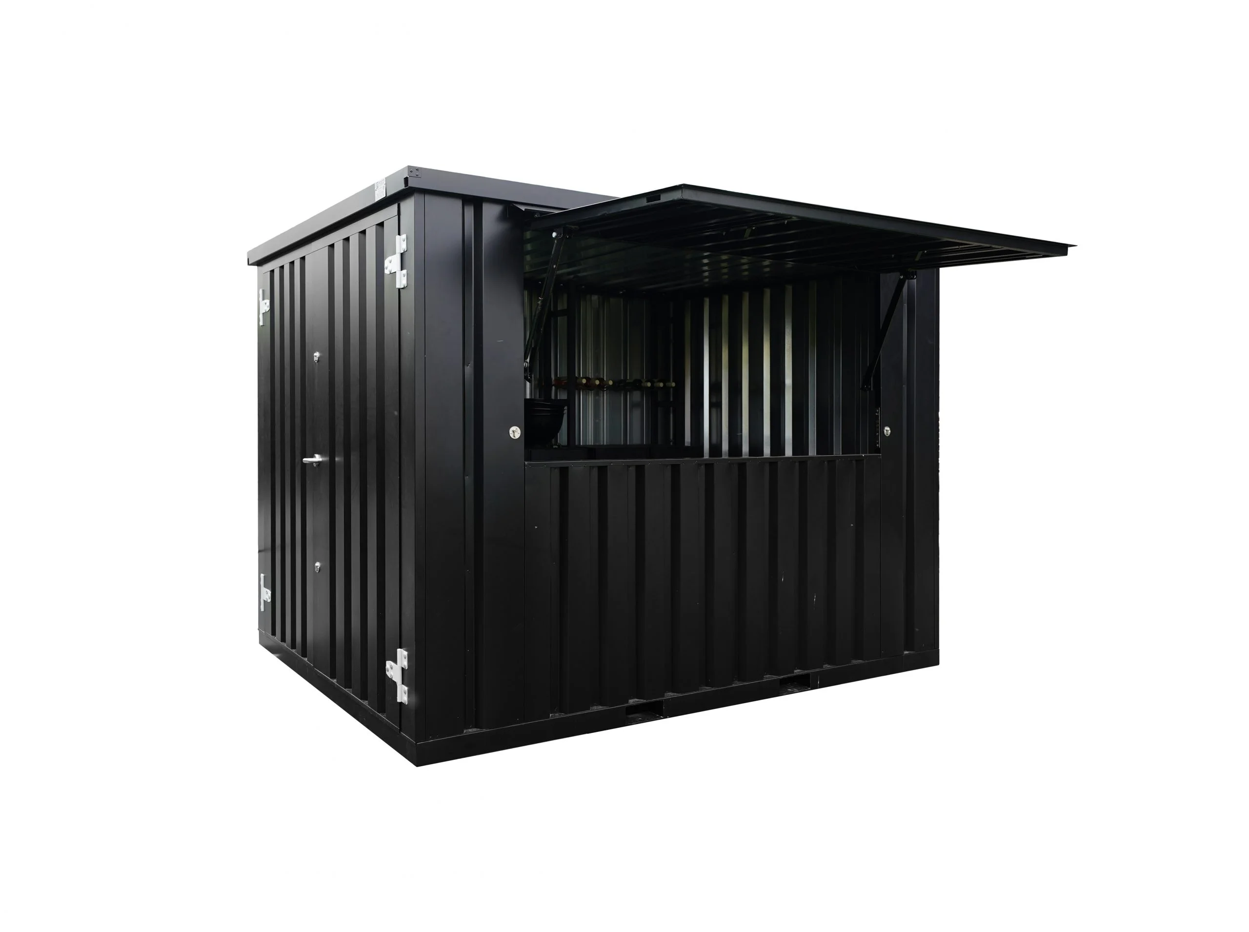 Contenedor bar desmontable XL 3 x 2 metros Negro RAL 9005