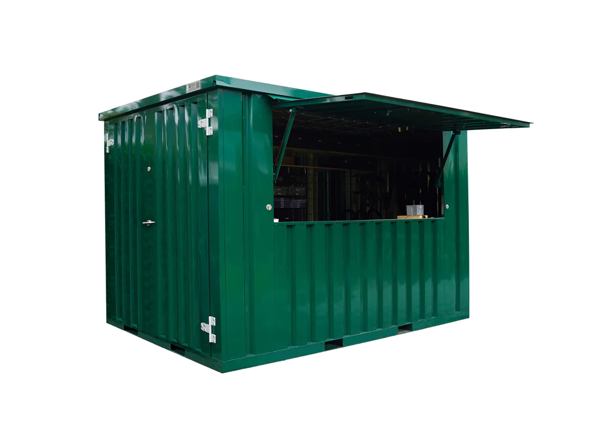 Contenedor bar desmontable XL 3×2 m Verde RAL 6016